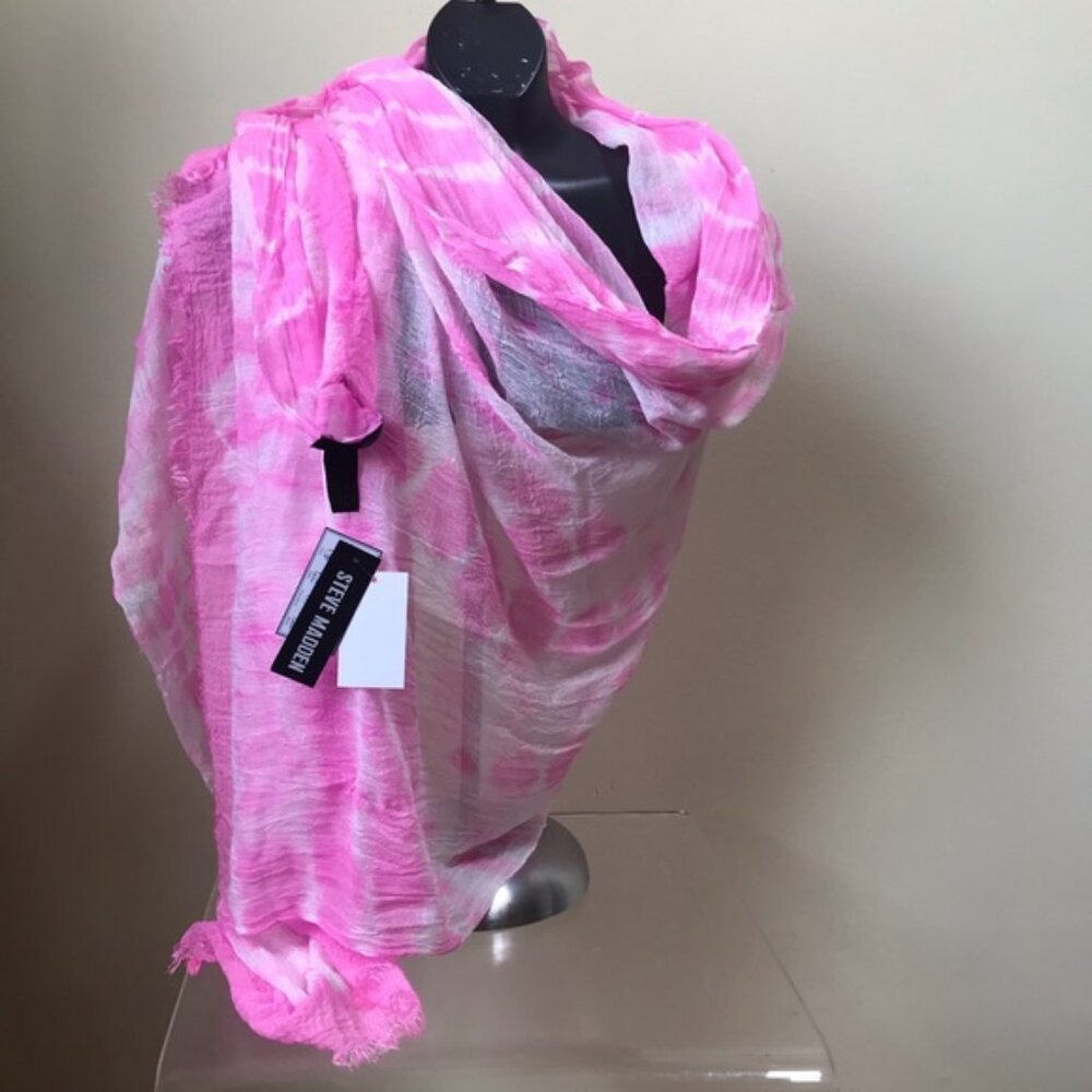 Steve Madden NEW TieDye Oversize Scarf Shawl Wrap Lightweight Swim Cover up Pink
